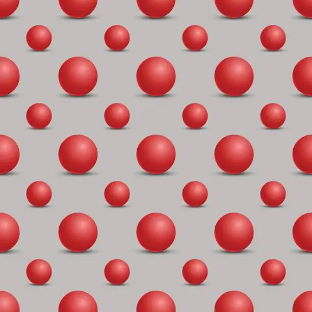 Vector illustration of Seamless abstract background with 3d balls. Spheric pattern. Vec