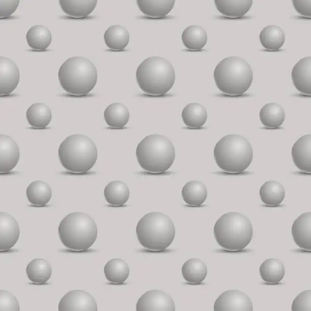 Vector illustration of Seamless abstract background with 3d balls. Spheric pattern. Vec