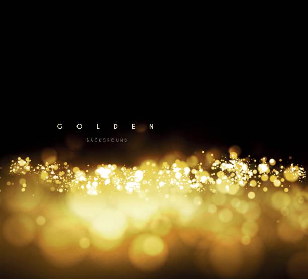 Gold background with bokeh Gold background with bokeh. Vector illustration on dark background fireworks and sparklers stock illustrations