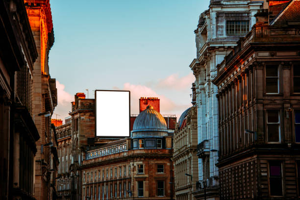 istock Blank billboard on top of building 826476186