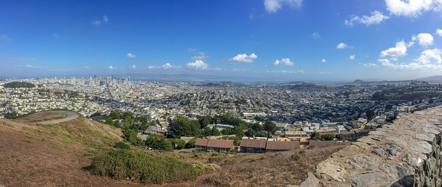 View from the top of Twin peaks in San Francisco California