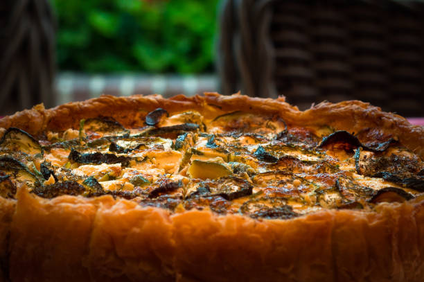 Close up of quiche on the table