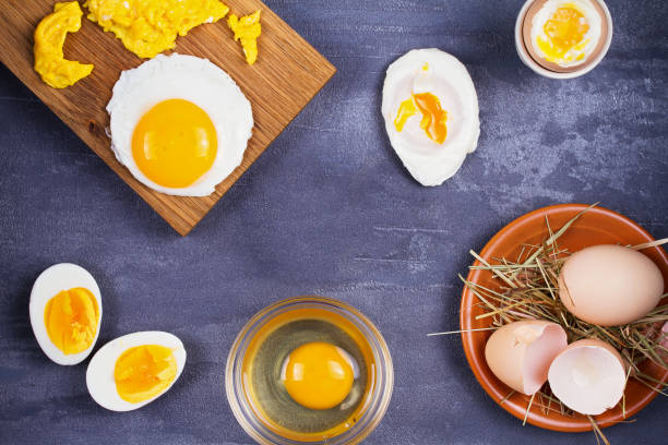 istock Different ways of cooking eggs: scrambled, omelette, boiled, raw and poached 826486618
