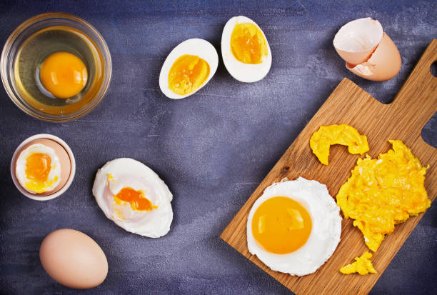 istock Different ways of cooking eggs: scrambled, omelette, boiled, raw and poached 826489880