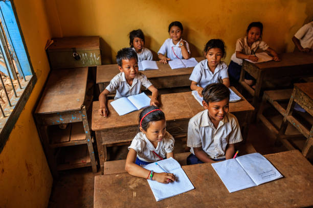 istock Cambodian school children during class, Tonle Sap, Cambodia 826490586
