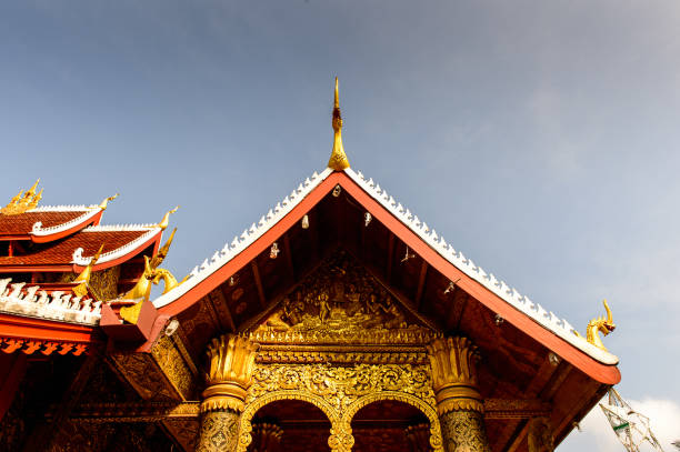 istock Vatmay Souvannapoumaram temple complex, one of the Buddha complexes in Luang Prabang which is the UNESCO World Heritage city 826501004