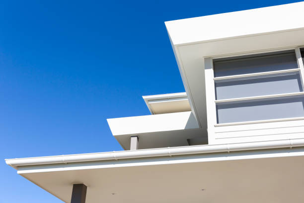 istock Closeup modern house against blue sky background with copy space 826511864