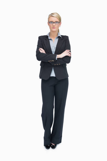 istock Standing businesswoman with folded arms 826516032