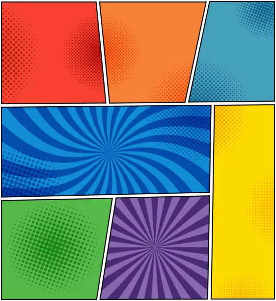 Vector illustration of Comic book backgrounds collection