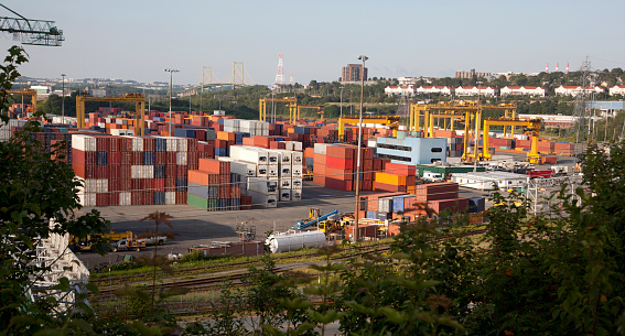 view of Halifax's Farivew terminal, with cargo and containers