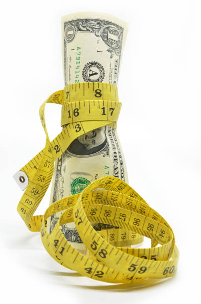 istock One dollars US money in measuring tape 826533618