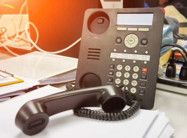 istock Telephone on desk in office 826552186