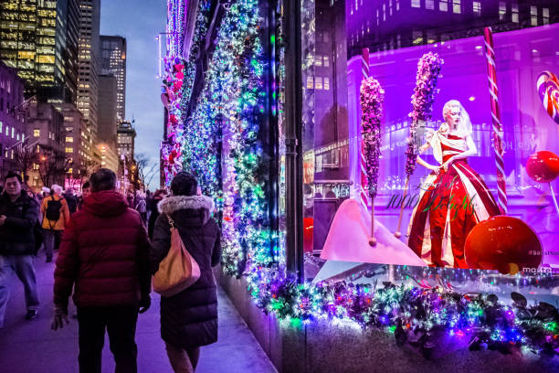 Holidays on Fifth Avenue stock photo