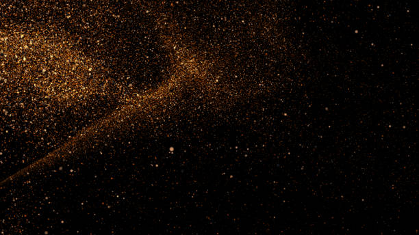 istock Orange glowing falling particles, slow motion, on black background illustration 826561318