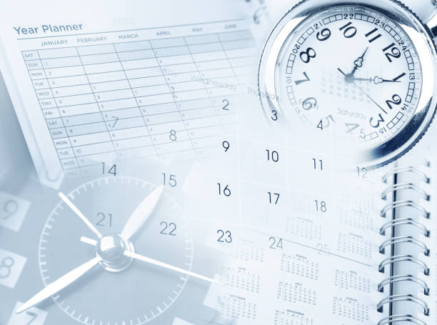 gestione del tempo - deadline time clock urgency foto e immagini stock