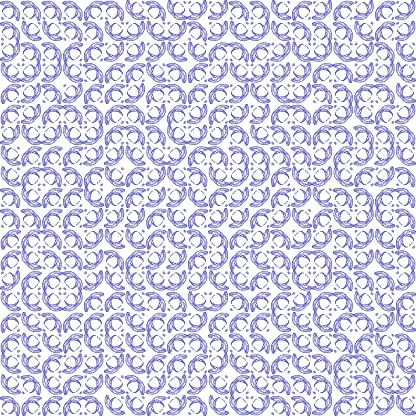 Abstract grunge blue texture on white background. Rough noise design. Small broken mosaic floral patterns are chaotically placed.