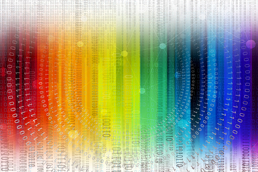 Abstract Rainbow Spectrum Binary Code Background Stock Photo - Download ...