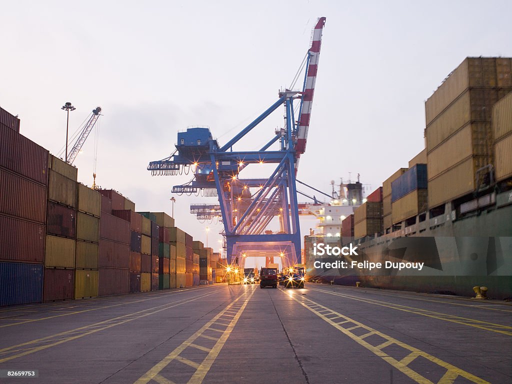 Shipping yard traffic lanes  Harbor Stock Photo