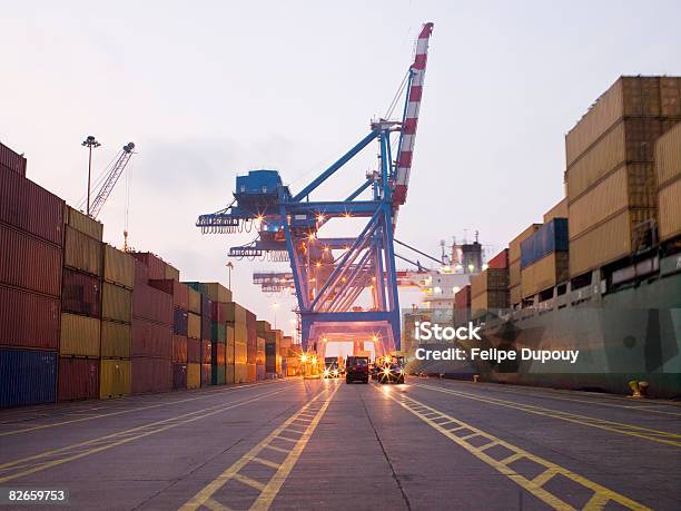 Shipping Yard Traffic Lanes Stock Photo - Download Image Now - Harbor, Commercial Dock, Chile