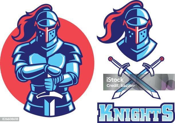 Knight Armor Mascot Stock Illustration - Download Image Now - Knight - Person, Medieval, Sword