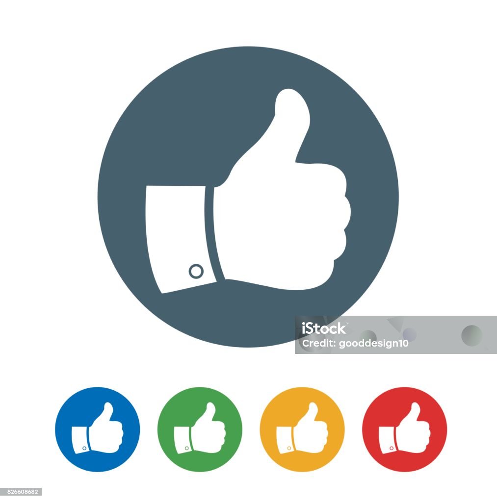 Thumbs Up Like flat Icon Thumbs Up stock vector