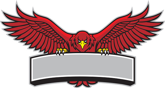 vector of eagle mascot grip the sign