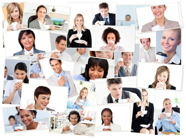 istock Collage of people drinking coffee 826618890