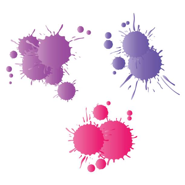 istock Red purple lilac watercolor paint drops 826622256