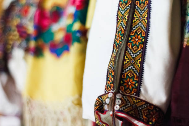 istock Embroidered Ukrainian national clothes. 826626044
