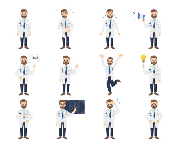 의사가 emoji 집합입니다. - vet symbol dentist healthcare and medicine stock illustrations