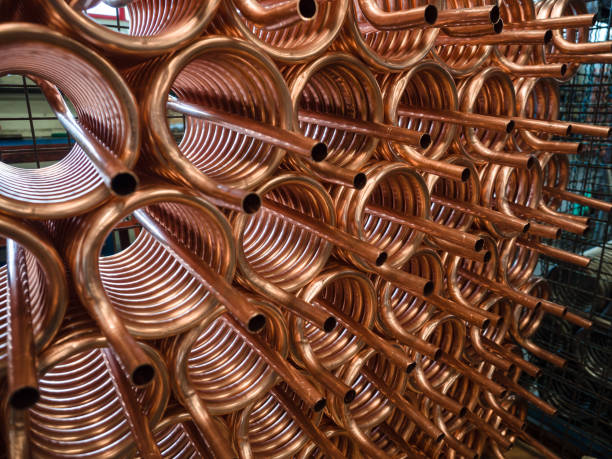 Heat exchangers obtained by winding copper pipe.