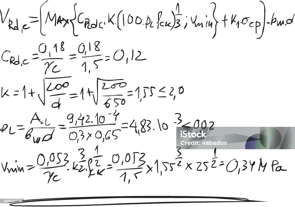 Math Formulas Visual Math Formulas Stock Illustration - Download Image Now - Handwriting ...