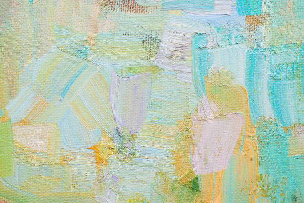 istock Oil painted canvas orange 826639244