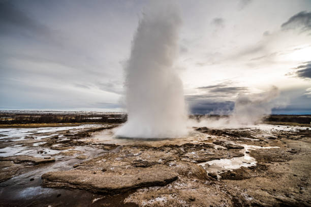 istock Iceland - Strokkur Geyser Iceland erupting 826642214