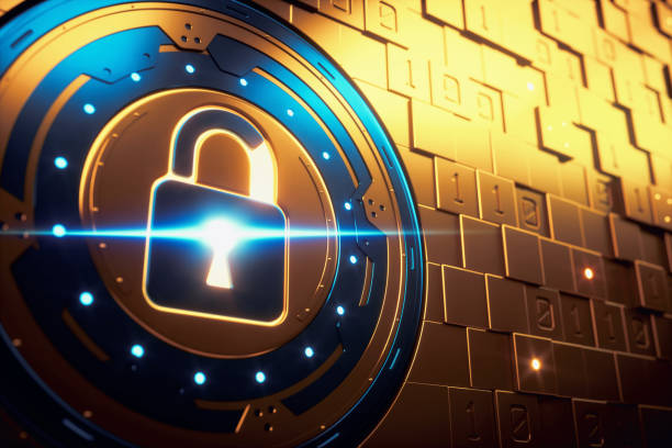 istock Abstract Golden Security Mechanism Vault 826642346