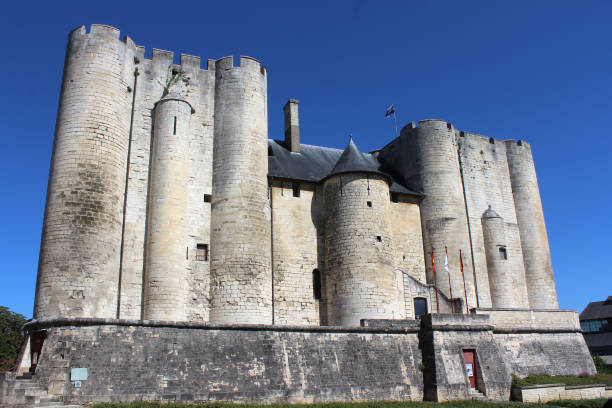 Keep of Niort NIORT, FRANCE, JULY 16 2017: The imposing Donjon of Niort (Old Keep) or Château de Niort, a medieval castle in the middle of the French town of Niort in the Deux-Sèvres region, in the summer. keep fortified tower photos stock pictures, royalty-free photos & images