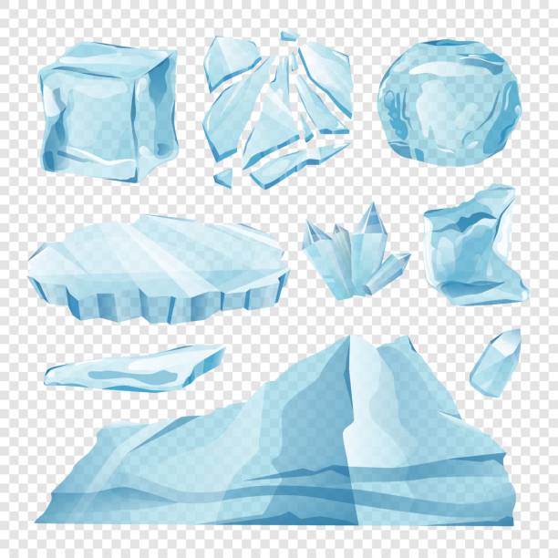 ilustrações de stock, clip art, desenhos animados e ícones de ice pieces on transparent background for money - ice blocks