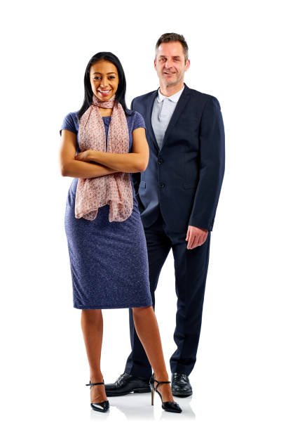 istock Stylish young woman with man over white 826669504
