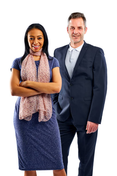 istock Hispanic woman standing with handsome businessman 826669506