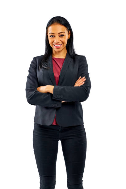 istock Confident hispanic businesswoman on white 826669712