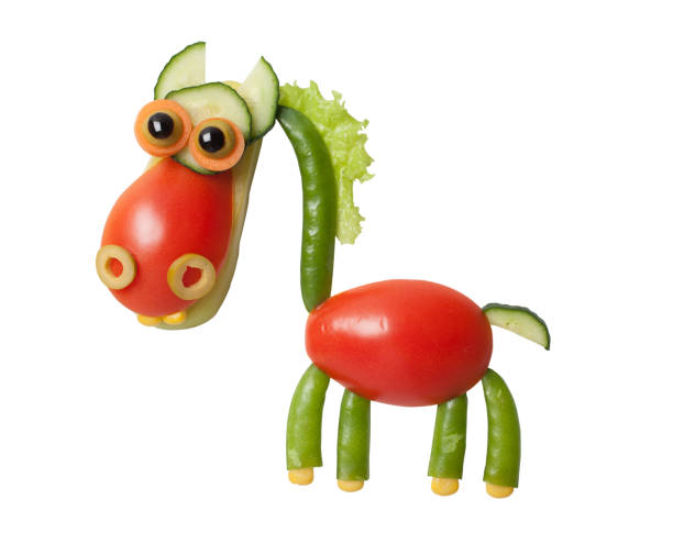 istock Funny horse made of various fresh vegetables 826669850