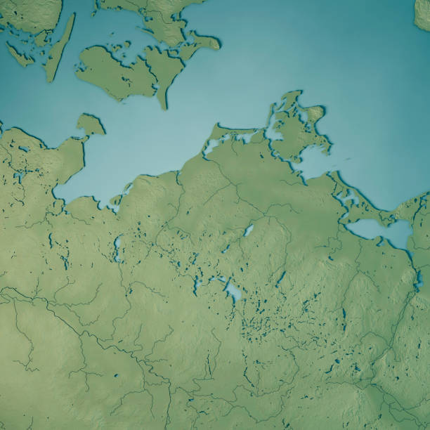 istock Mecklenburg-Vorpommern Bundesland 3D Render Topographic Map 826673760