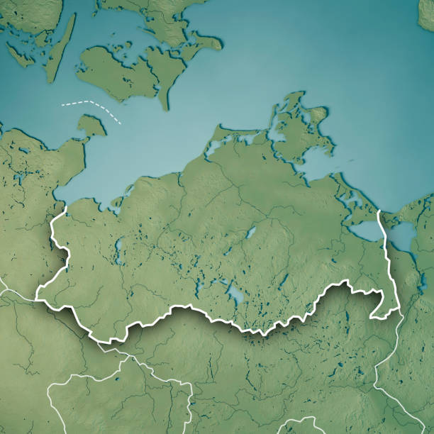 istock Mecklenburg-Vorpommern Bundesland 3D Render Topographic Map Border 826673956