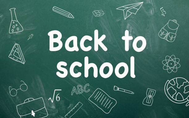 istock Back to School Writing with Chalk on Green Blackboard 826681142