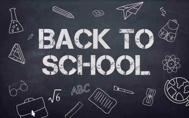istock Back to School Drawing with Chalk on Dirty Blackboard 826681212