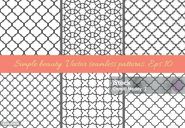 Set Of Geometric Seamless Patterns In Oriental Style Stock Illustration - Download Image Now