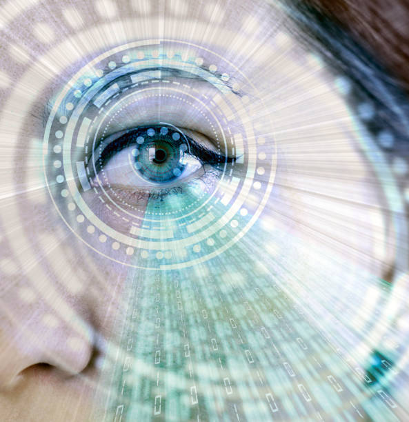 istock Retina Augmentation Woman Eye with Digital Effects 826689546