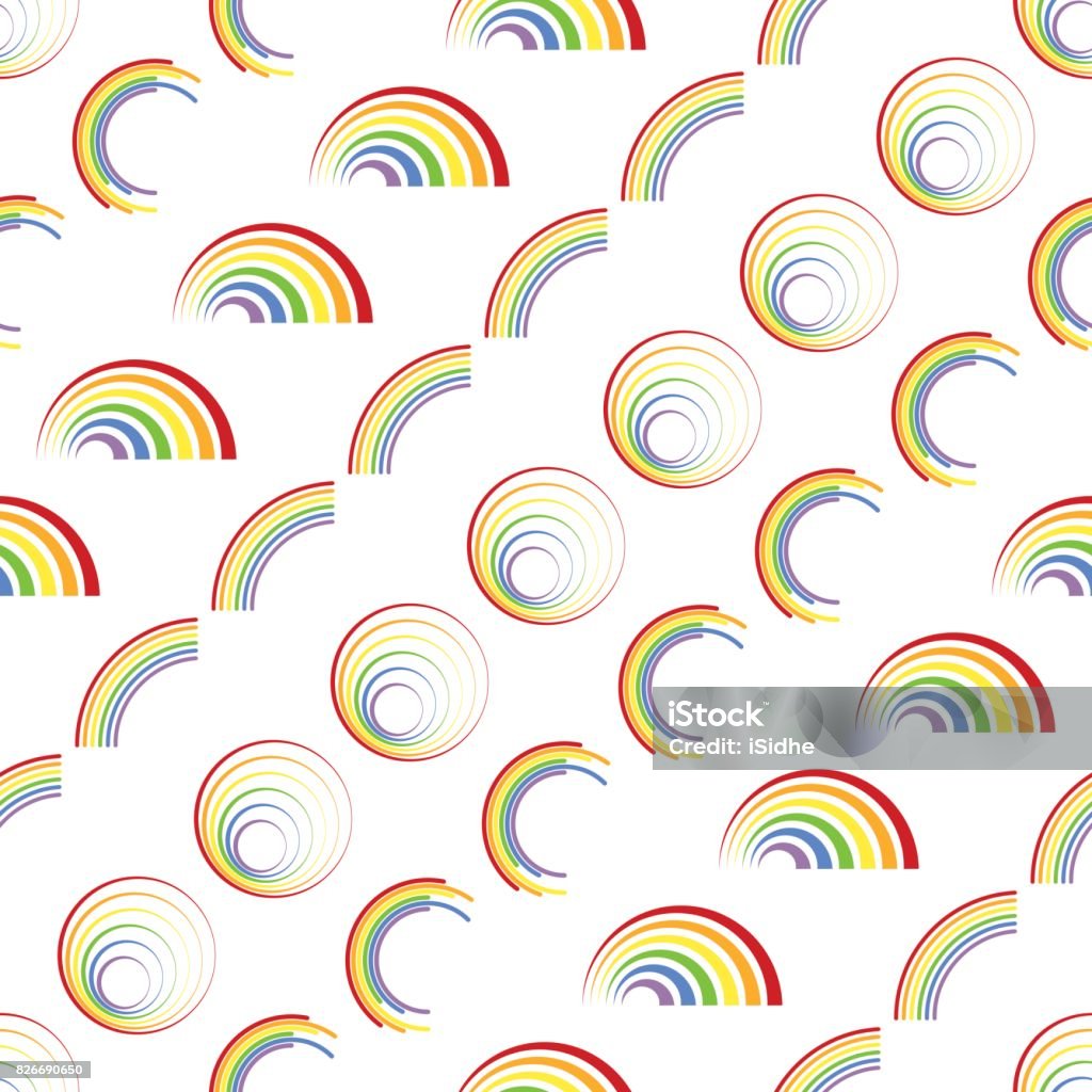 Random Rainbow Pattern Seamless Pattern With Different Rainbows Stock Illustration - Download ...