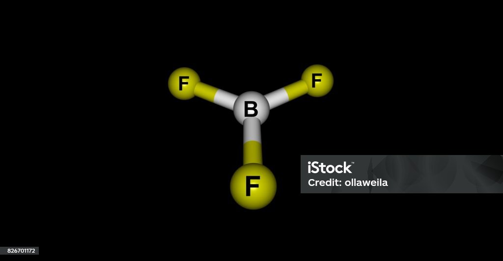 Bf3 Strure Boron Trifluoride Molecular Structure Isolated On Black Stock Photo ...