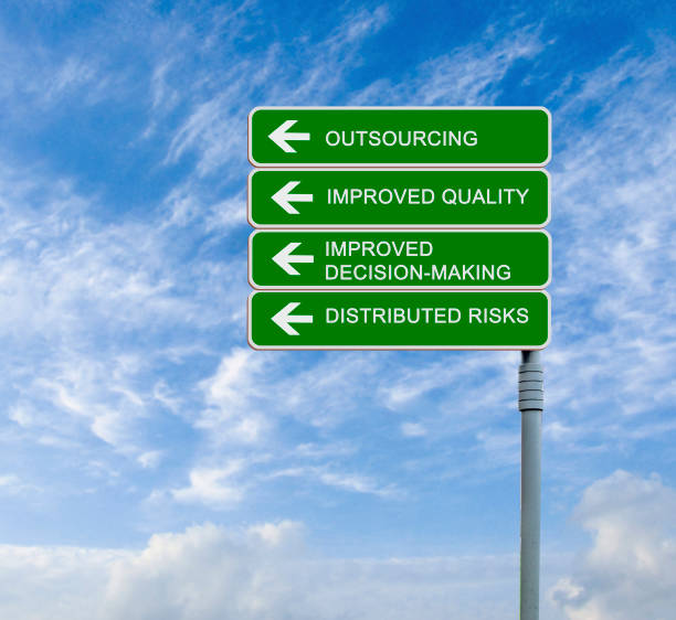 istock Road sign to outsourcing 826704106